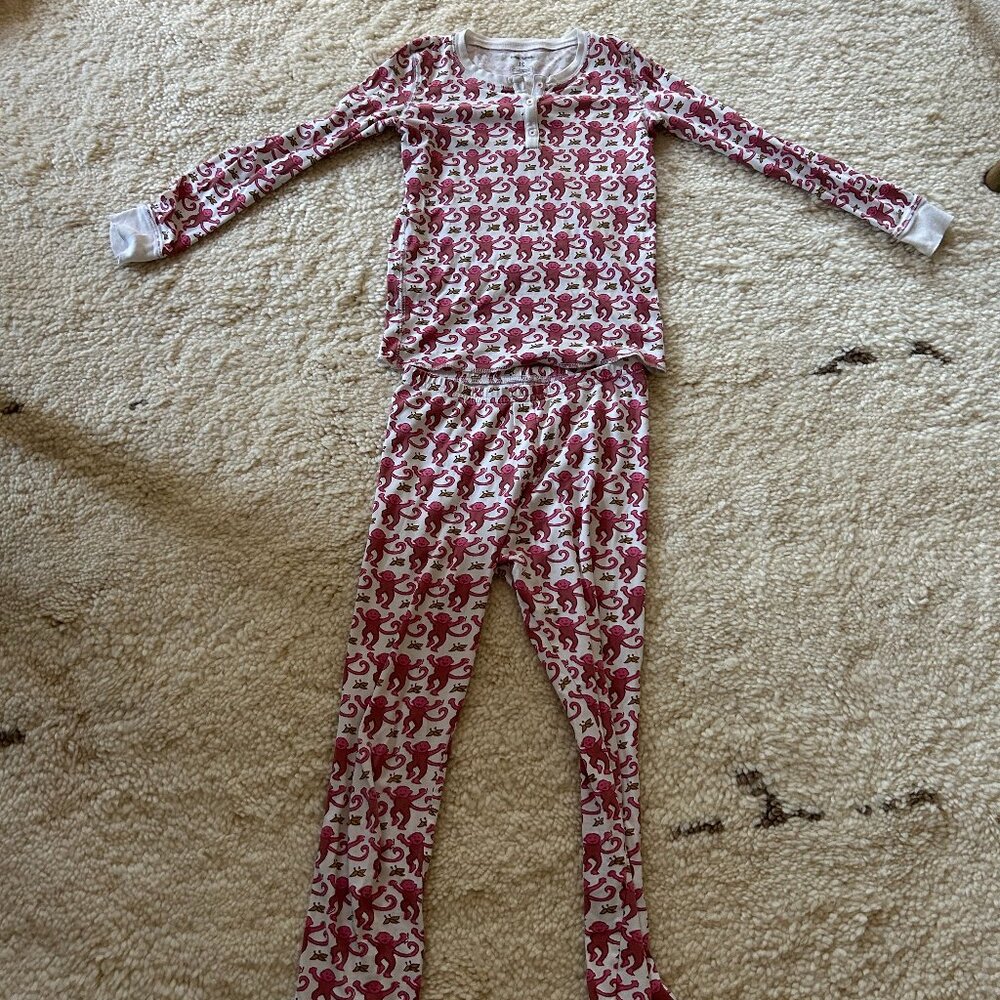 Kids Size 12 Red/Pink Monkey Roller Rabbit Pajamas